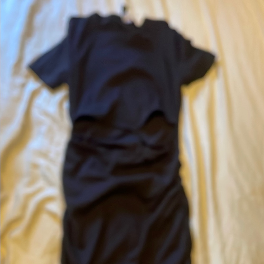 Divided Elegant Black Midi Dress